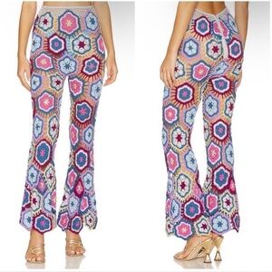 Colorful Crochet Flare Pants